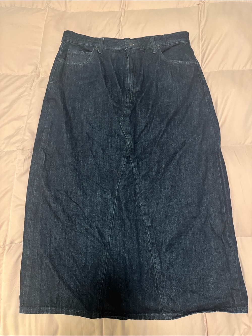 Uniqlo jeans Dark Indigo Denim Midi Skirt